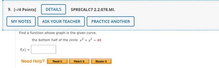Solved Find a function whose graph is the given curve. the | Chegg.com
