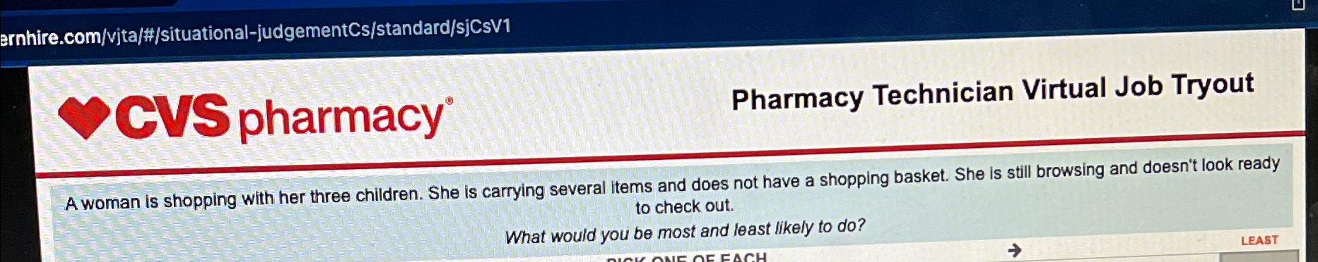 Solved ﻿CVS pharmacyPharmacy Technician Virtual Job | Chegg.com