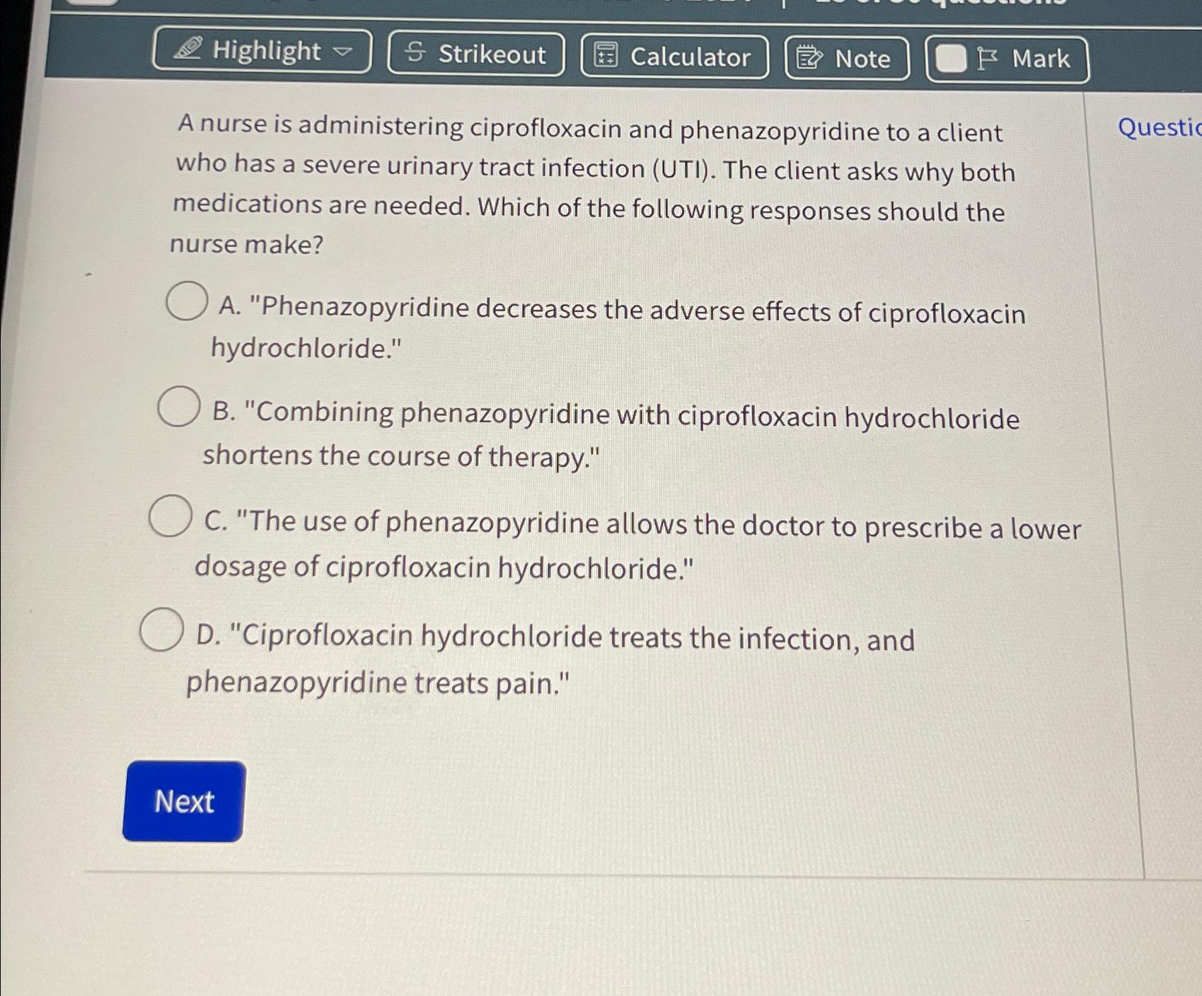 Solved HighlightA nurse is administering ciprofloxacin and | Chegg.com