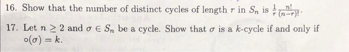 Solved 6. Show that the number of distinct cycles of length | Chegg.com