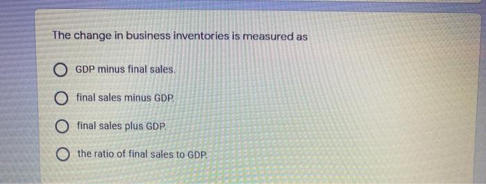 Are business inventories included in gdp