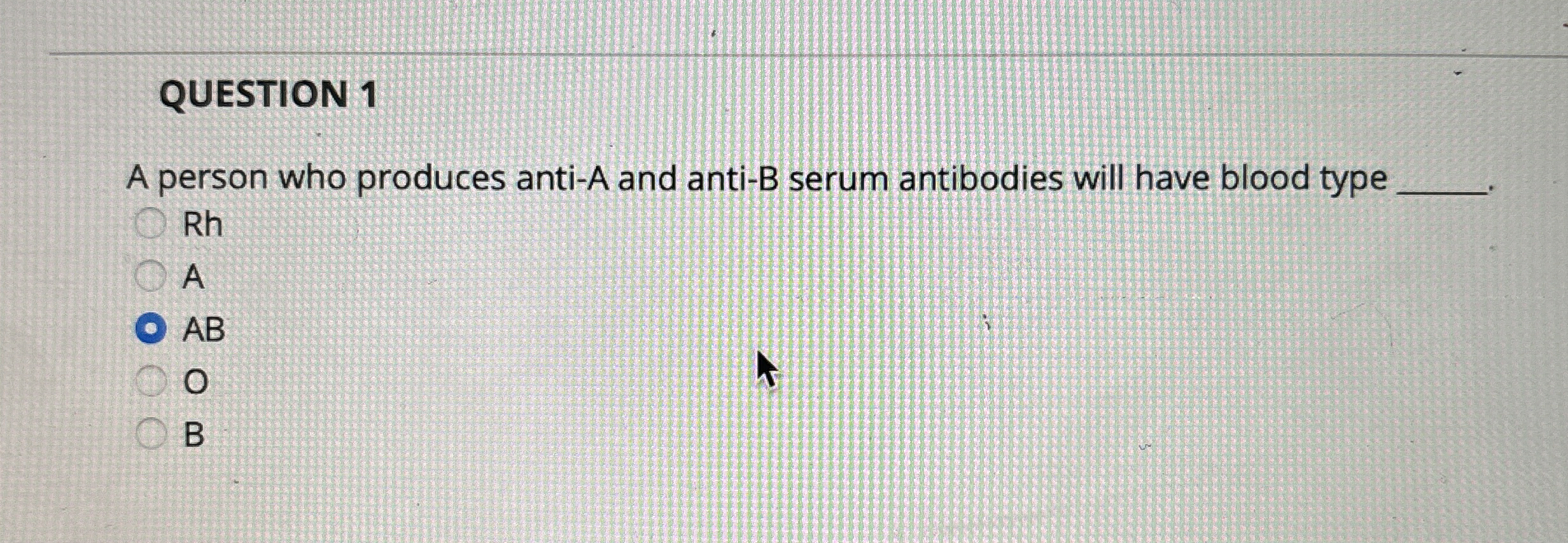 Solved QUESTION 1A person who produces antiA and antiB