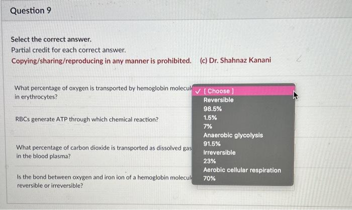 Solved Select the correct answer. Partial credit for each | Chegg.com