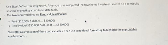 Solved Use Sheet " 4" for this assignment. After you have | Chegg.com
