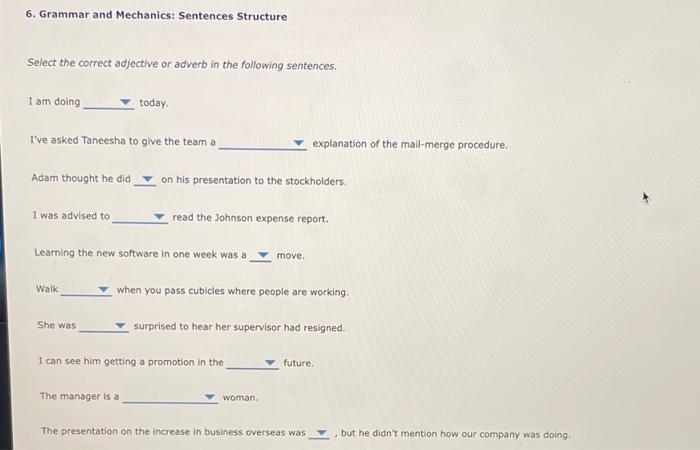 6-grammar-and-mechanics-sentences-structure-select-chegg