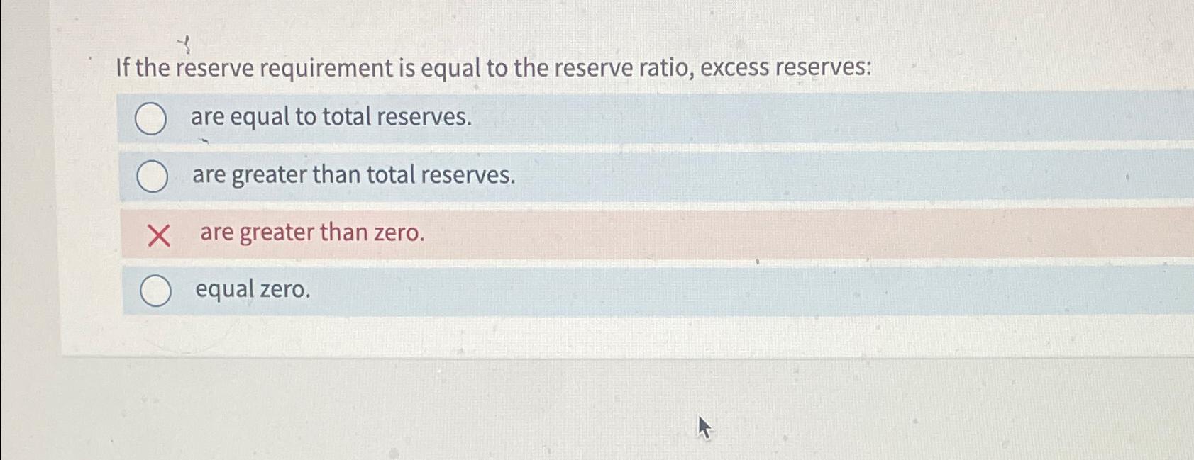 Solved If the reserve requirement is equal to the reserve | Chegg.com