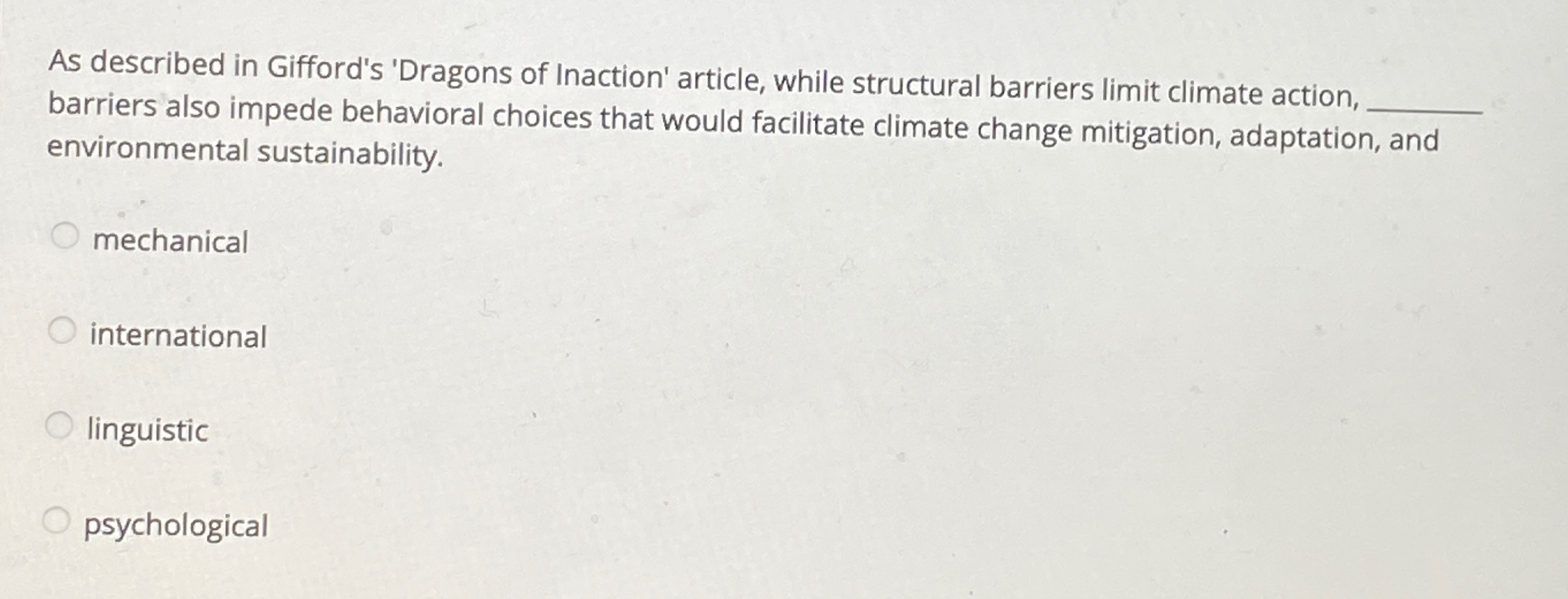 Solved As described in Gifford's 'Dragons of Inaction'