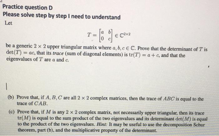 Solved Practice question D Please solve step by step I need | Chegg.com
