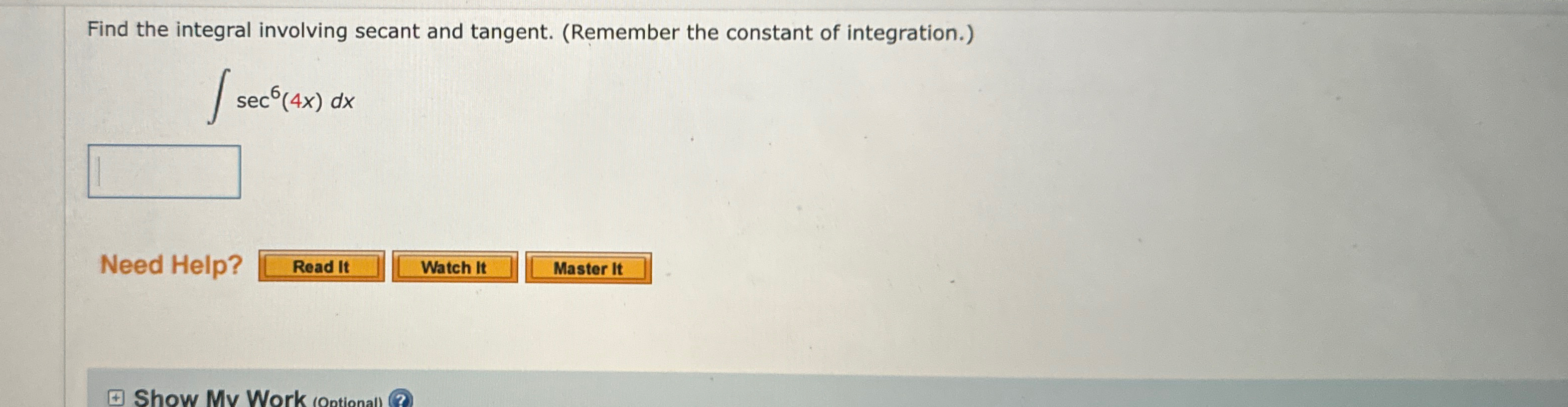 Solved Find the integral involving secant and tangent. | Chegg.com