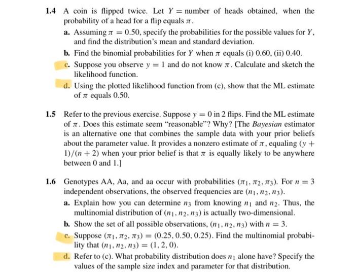 Solved solve it by Introduction to categorical data analysis | Chegg.com