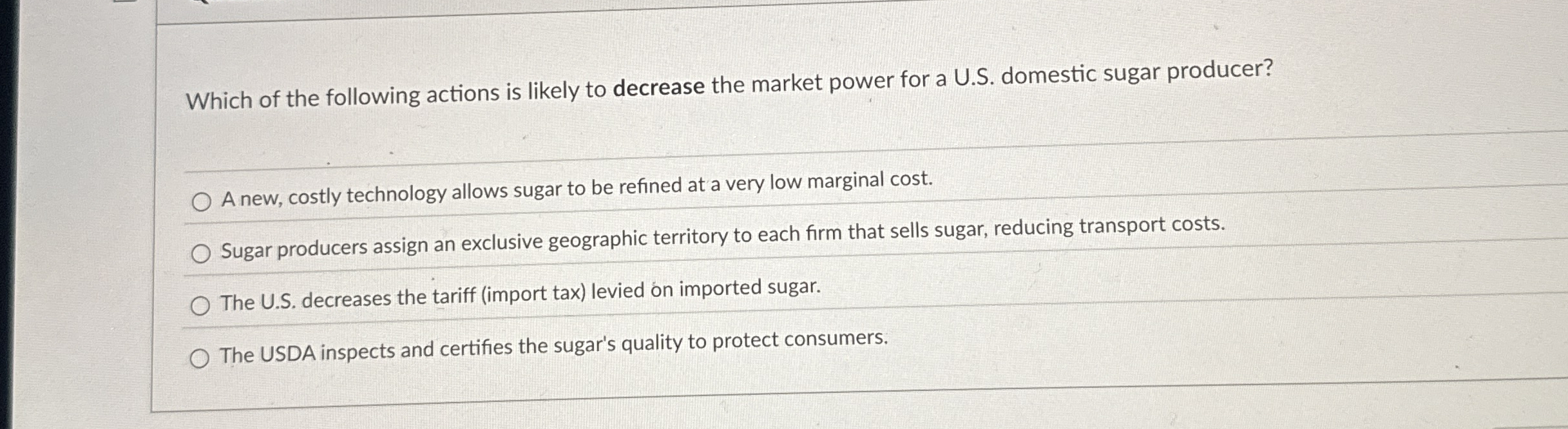 Which of the following actions is likely to decrease | Chegg.com