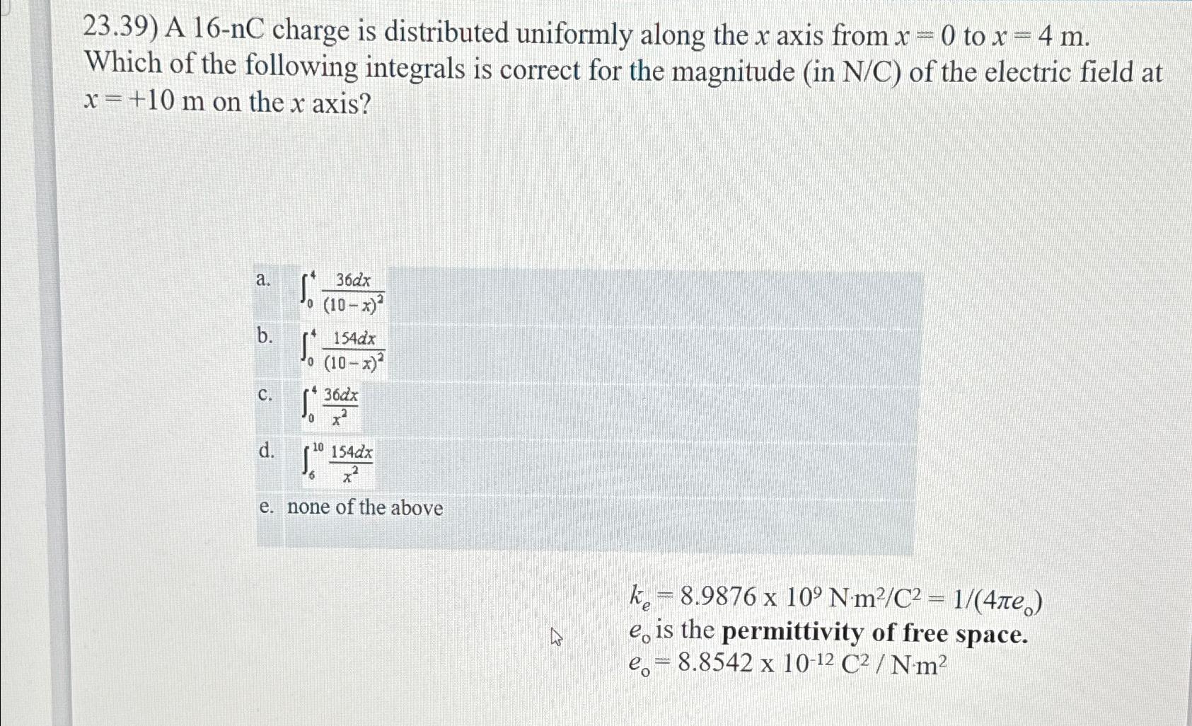 solved-23-39-a-16-nc-charge-is-distributed-uniformly-chegg