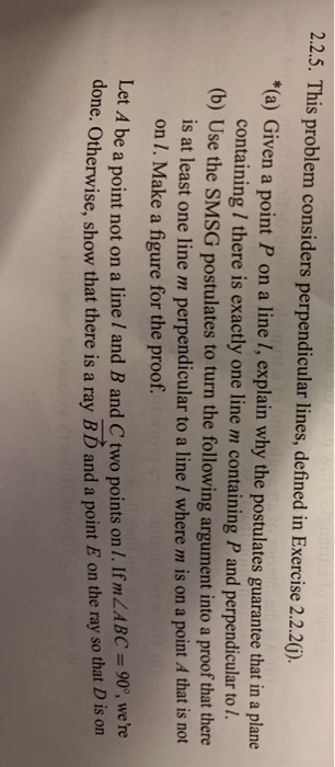 Solved 2.2.7. (a) Given Two Points A And B On A Line L, Use | Chegg.com