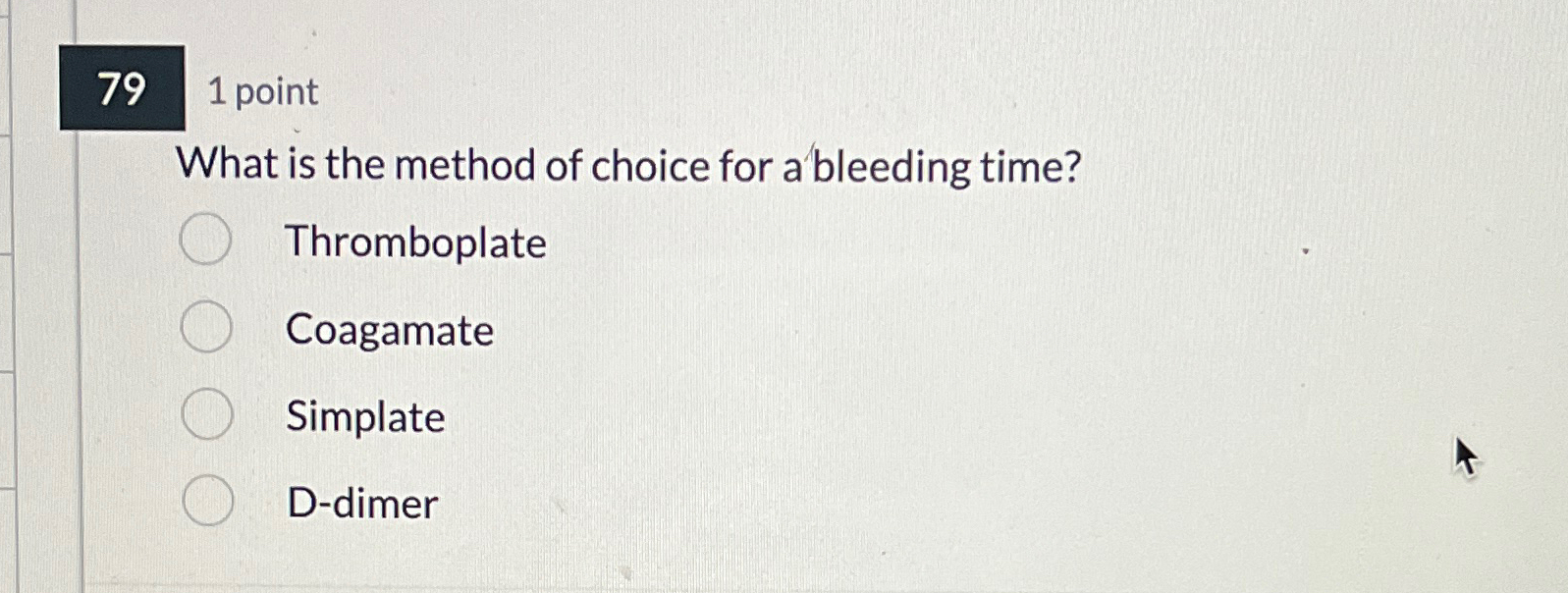 Solved 791 ﻿pointWhat is the method of choice for a'bleeding | Chegg.com