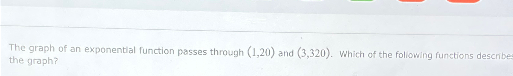 Solved The graph of an exponential function passes through | Chegg.com