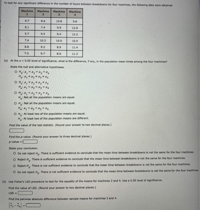Solved To test for any significant difference in the number | Chegg.com
