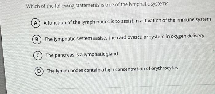 Solved Which of the following statements is true of the | Chegg.com