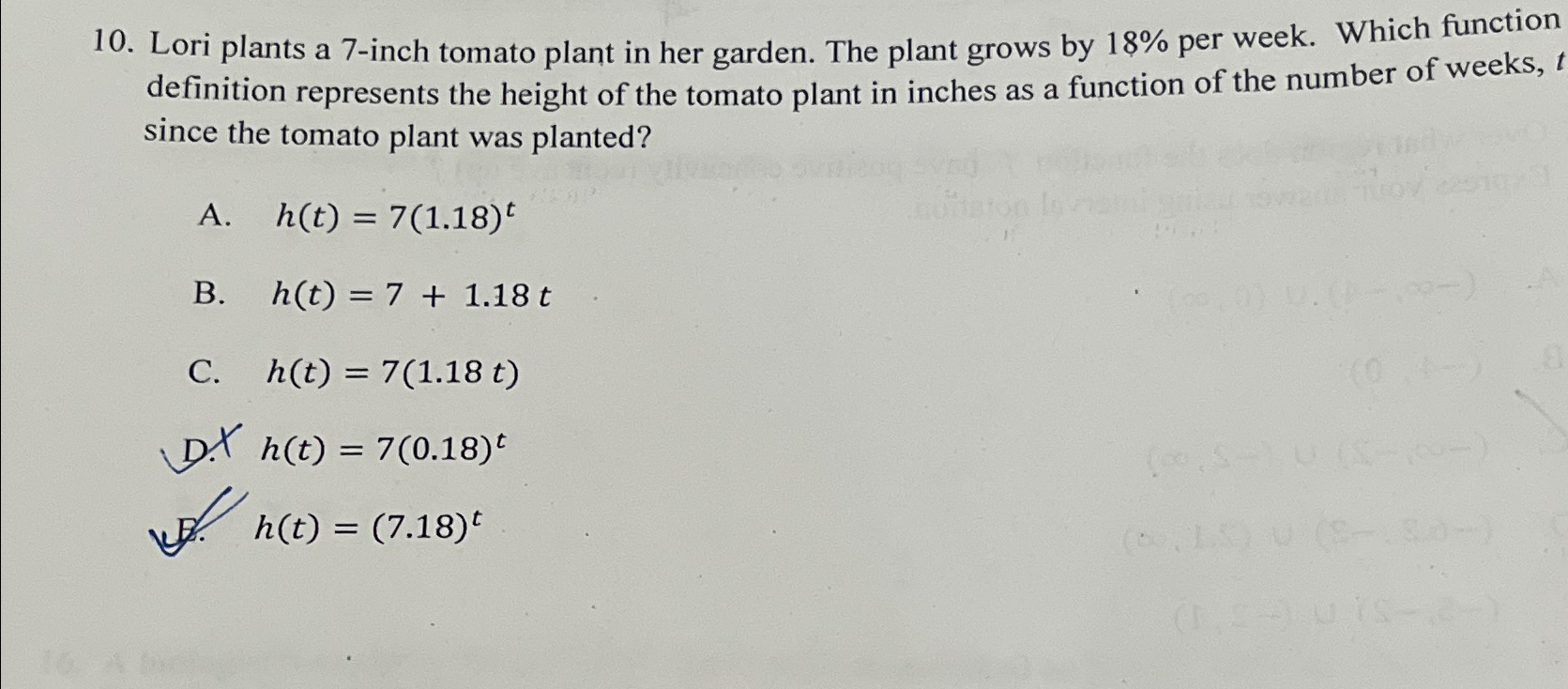 Solved Lori plants a 7 -inch tomato plant in her garden. The | Chegg.com