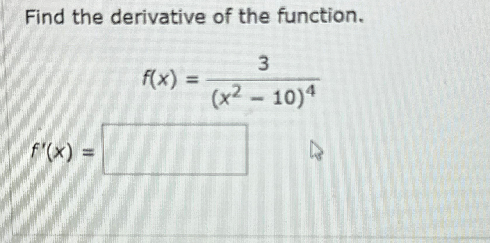 Solved Find the derivative of the | Chegg.com