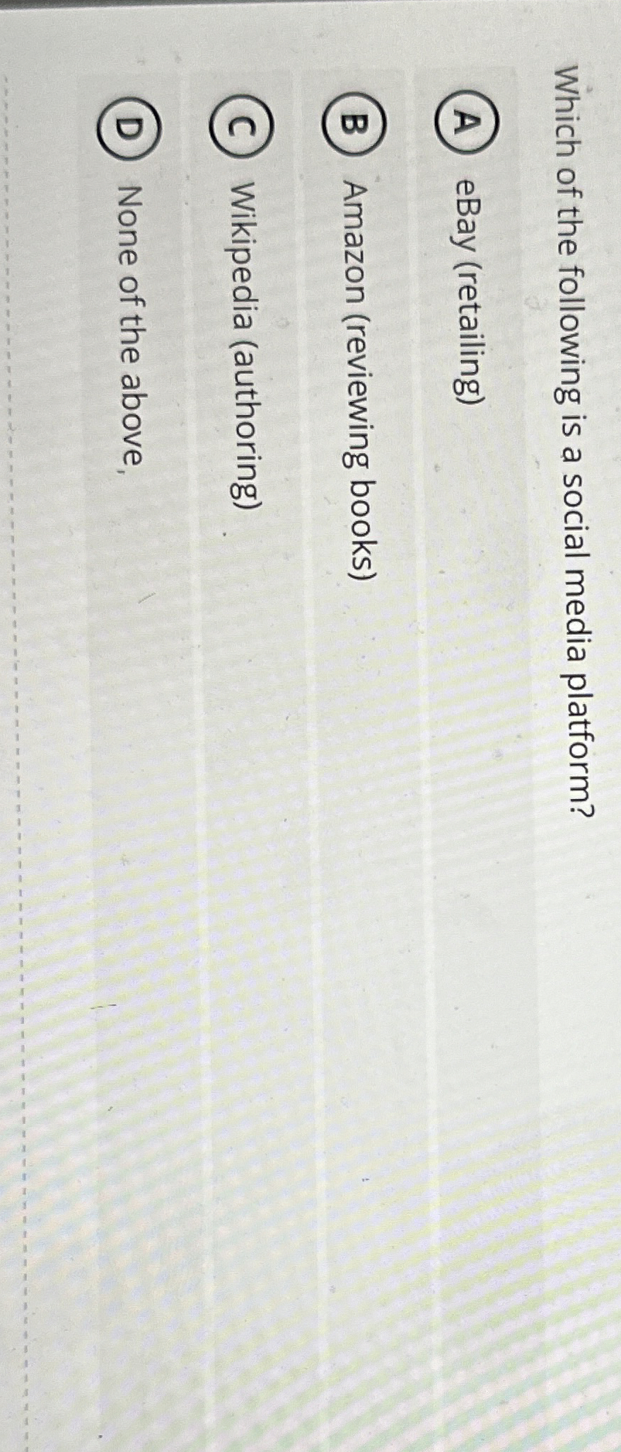 Solved Which of the following is a social media | Chegg.com