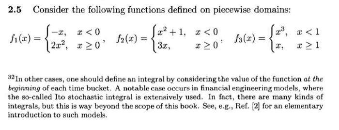 Solved Consider the following functions defined on piecewise | Chegg.com