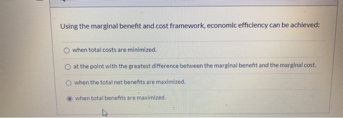 Solved Using The Marginal Benefit And Cost Framework, | Chegg.com