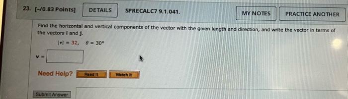 Solved Find the horizontal and vertical components of the | Chegg.com