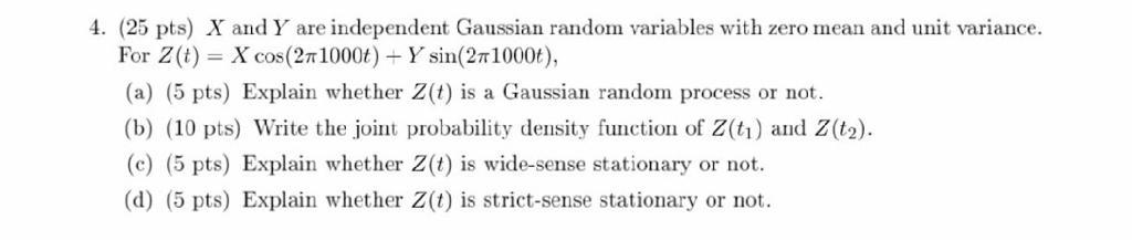 Solved 25 Pts X And Y Are Independent Gaussian Random