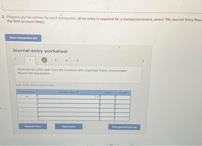 Solved 2. Prepare journal entries for each transaction. (If | Chegg.com