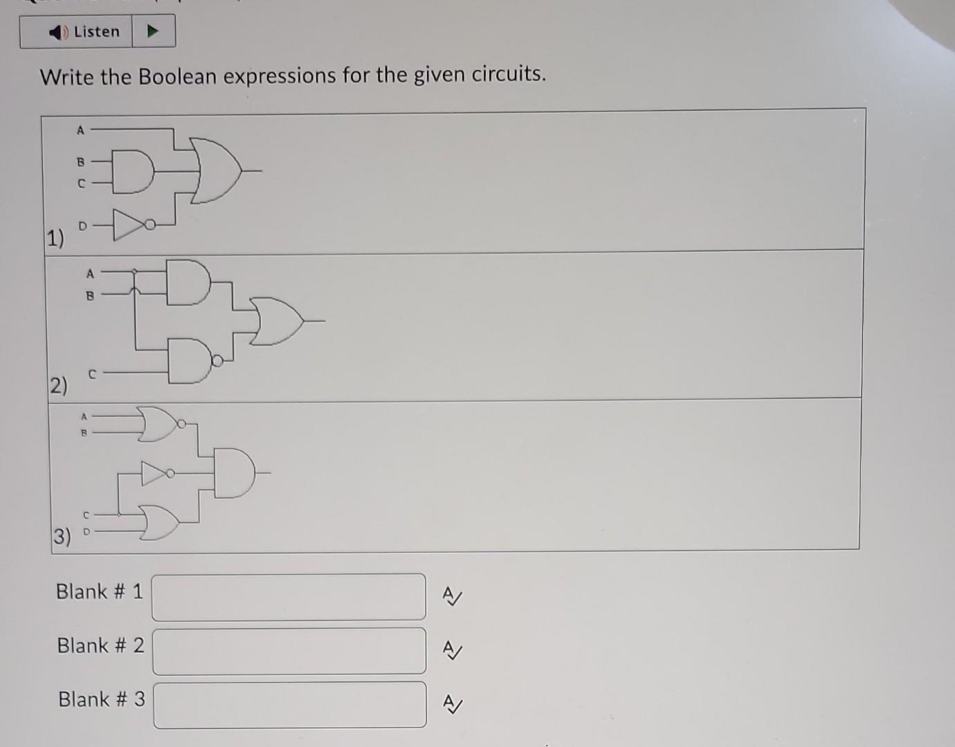 Solved Write The Boolean Expressions For The Given Circuits. | Chegg.com