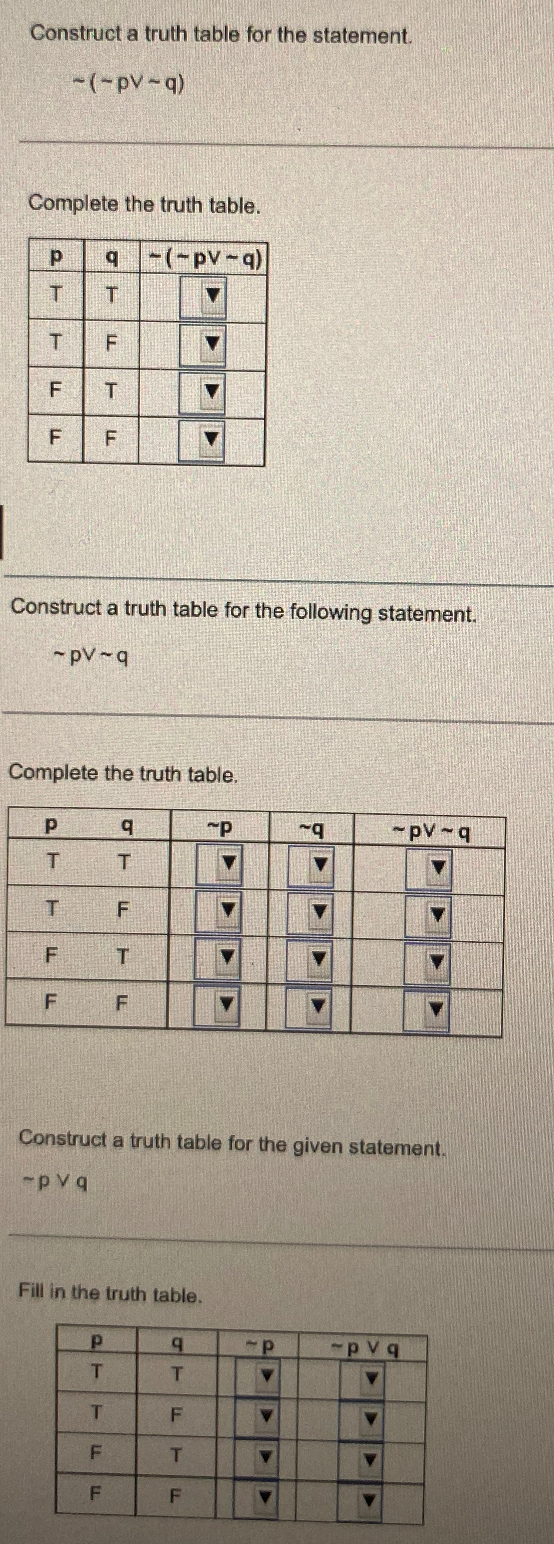 Solved Construct a truth table for the | Chegg.com