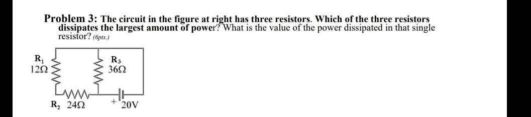 Solved Problem 3: The circuit in the figure at right has | Chegg.com
