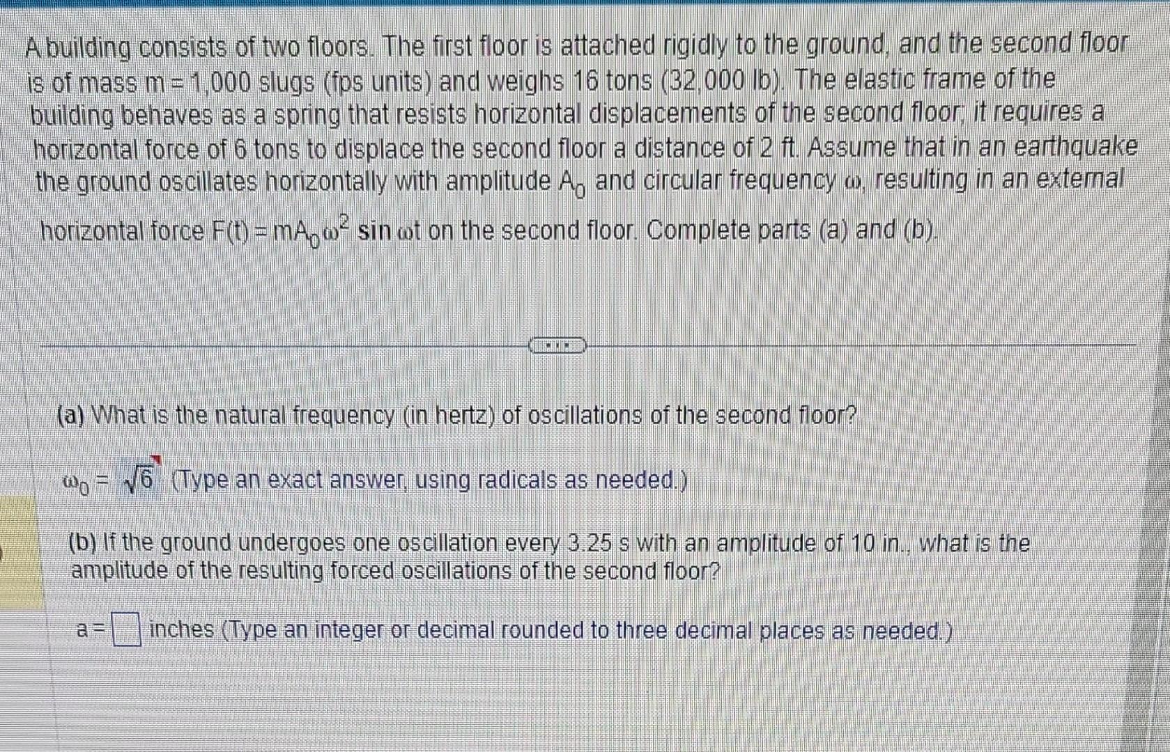 Solved A building consists of two floors. The first floor is | Chegg.com