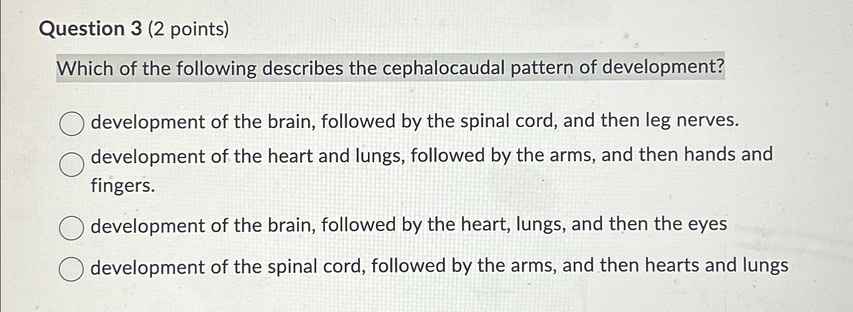 Solved Question 3 (2 ﻿points)Which of the following | Chegg.com