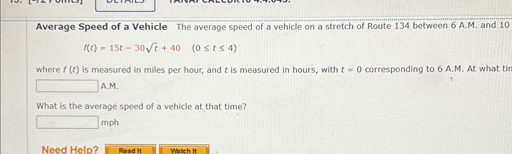 Solved Average Speed of a Vehicle The average speed of a | Chegg.com