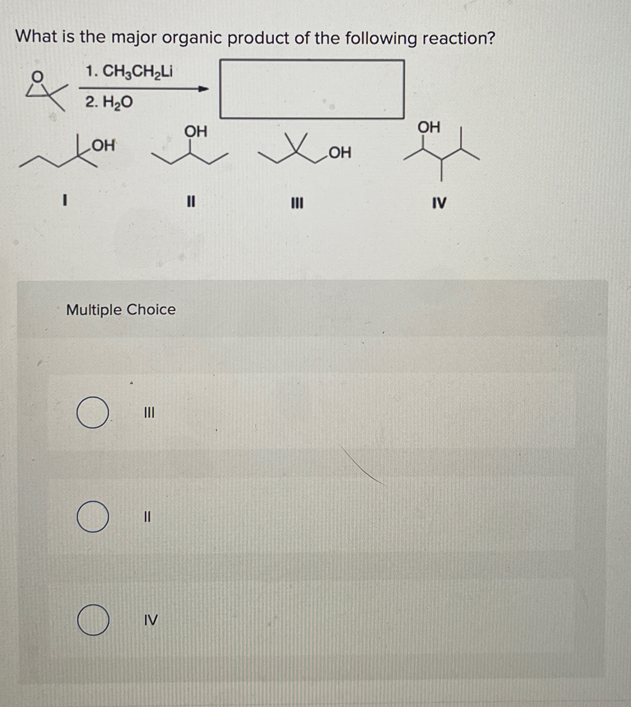 Solved What is the major organic product of the following | Chegg.com