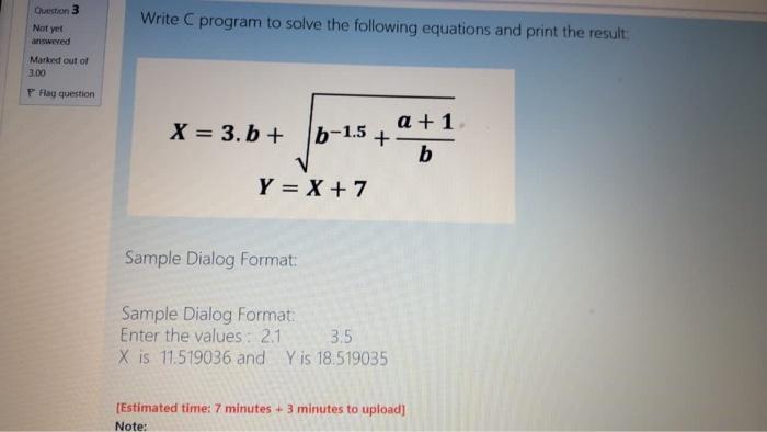 Solved Question 3 Write C program to solve the following | Chegg.com