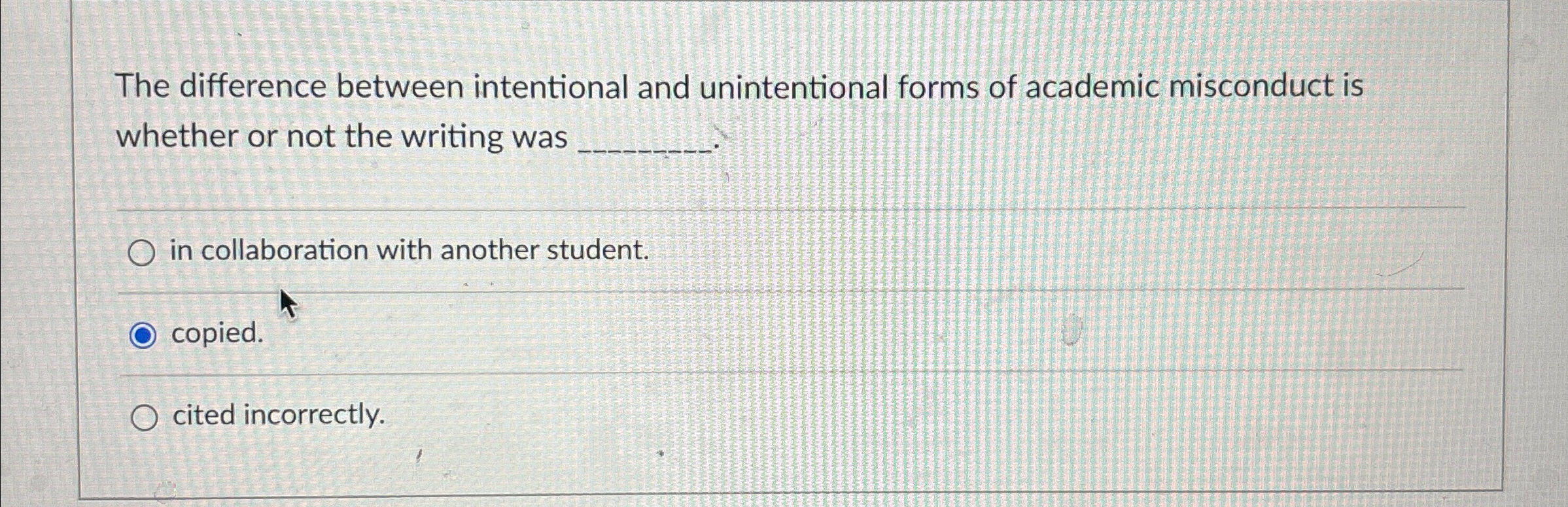 Solved The difference between intentional and unintentional | Chegg.com