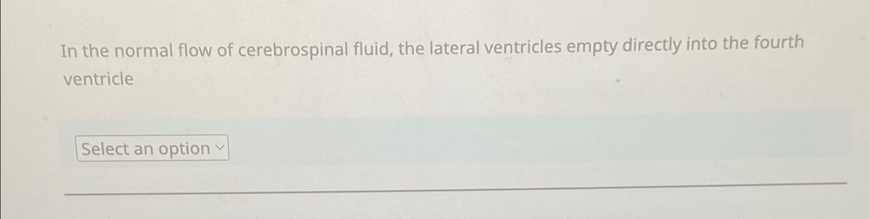 Solved In the normal flow of cerebrospinal fluid, the | Chegg.com