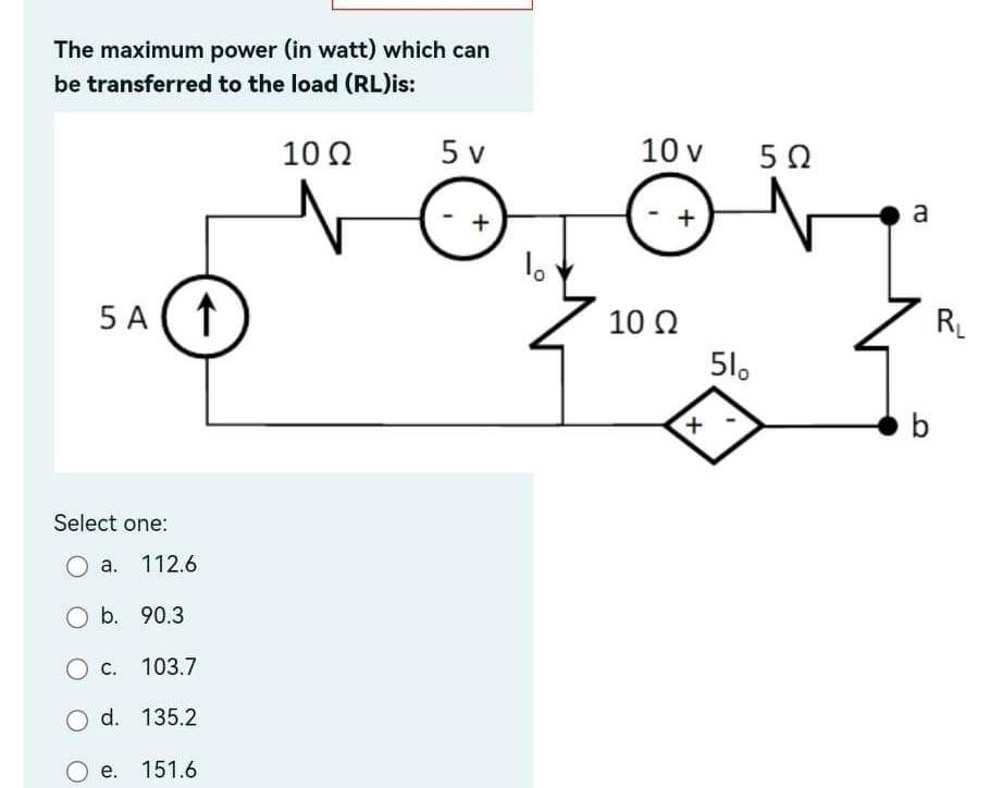 solved-the-maximum-power-in-watt-which-can-be-transferred-chegg