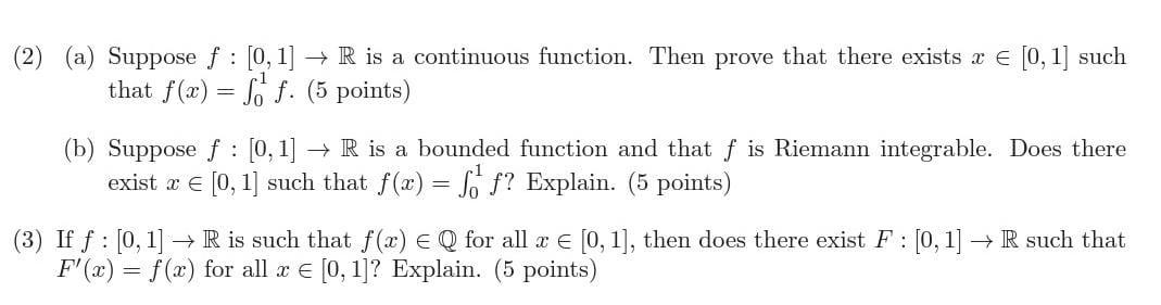 Solved 2 A Suppose F [0 1] R Is A Continuous