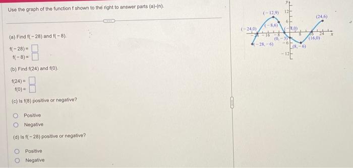 Solved Use the graph of the function f shown to the right to | Chegg.com