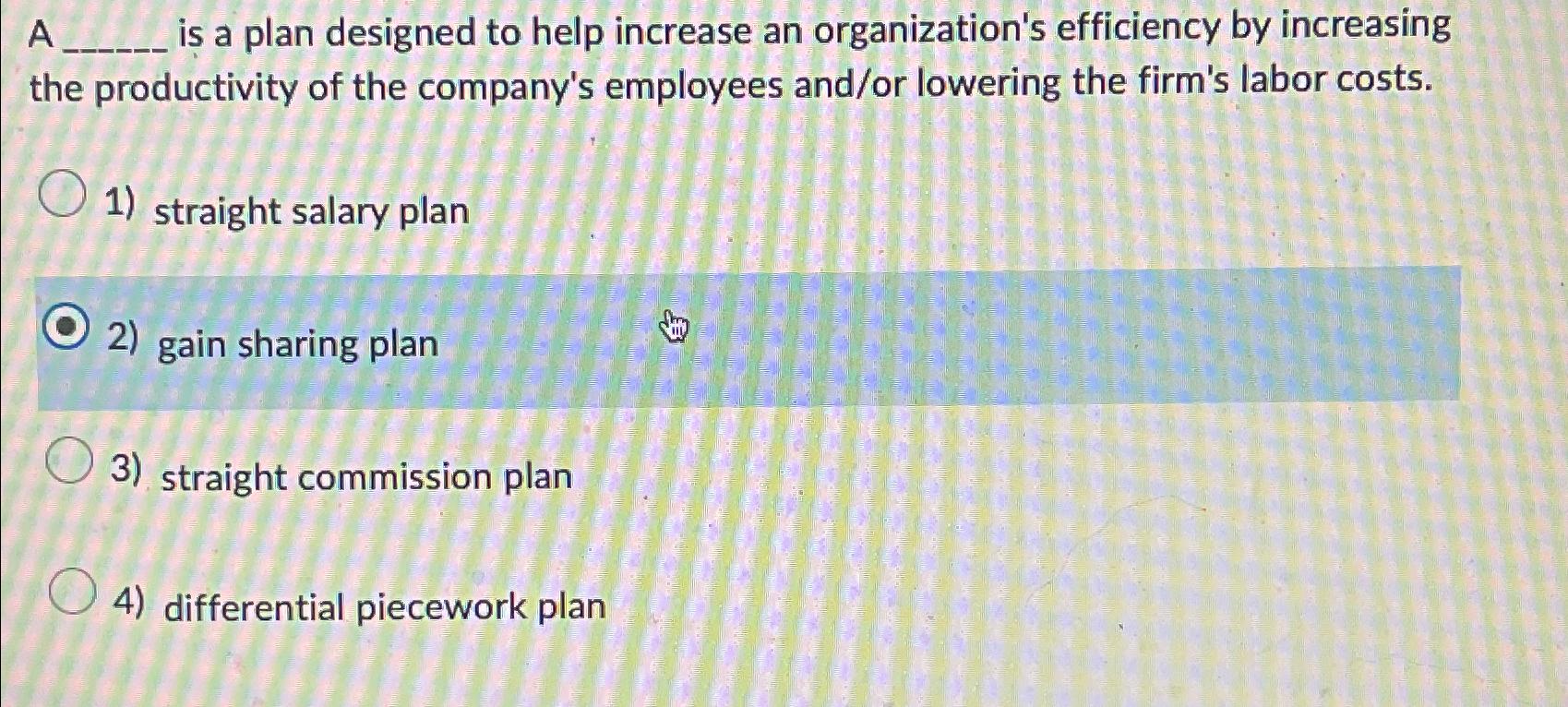 Solved A is a plan designed to help increase an