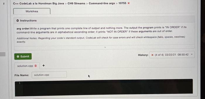 Solved C++ CodeLab a la Horstman Big Java > CH9 Streams > | Chegg.com