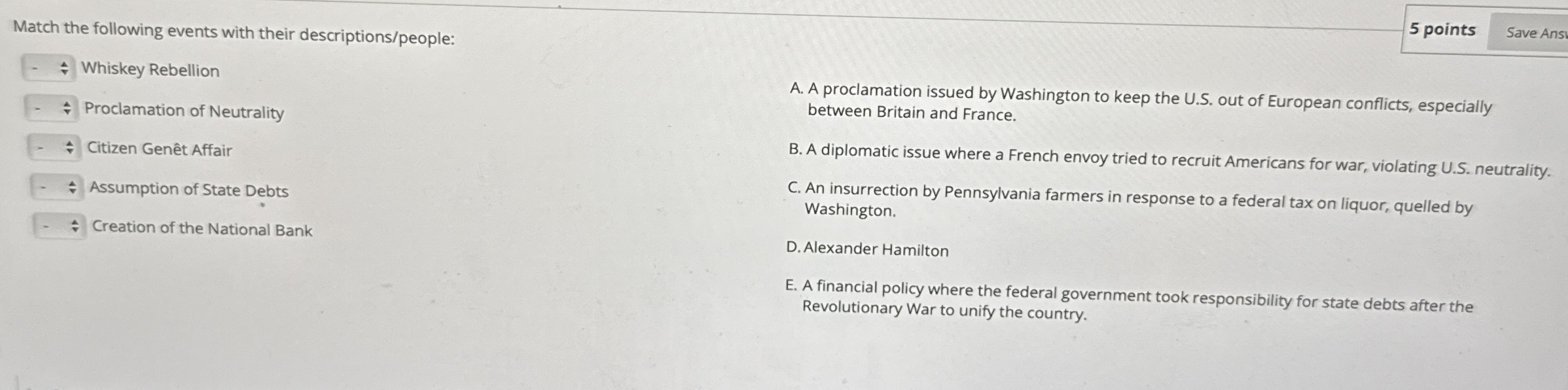 Solved Match the following events with their | Chegg.com