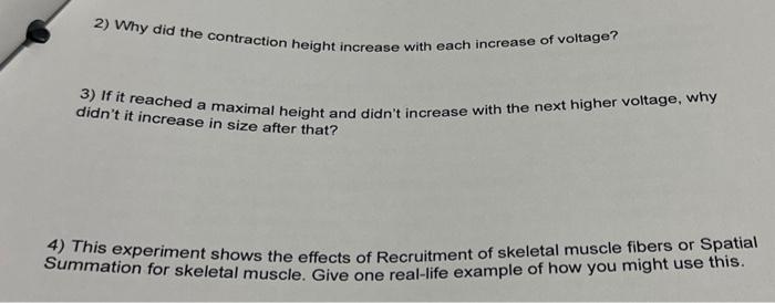 Solved 2 Why did the contraction height increase with each