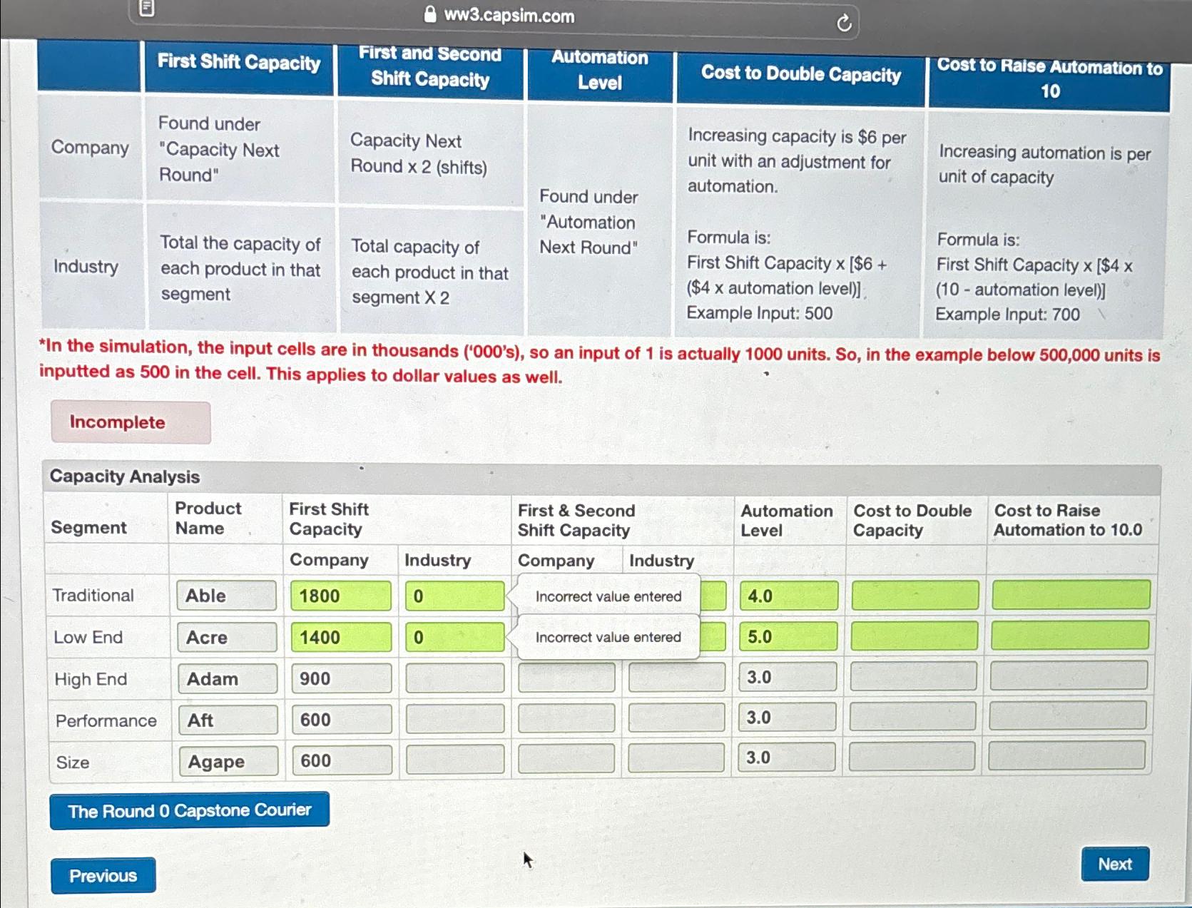 Solved ww3.capsim.com\table[[,First Shift | Chegg.com