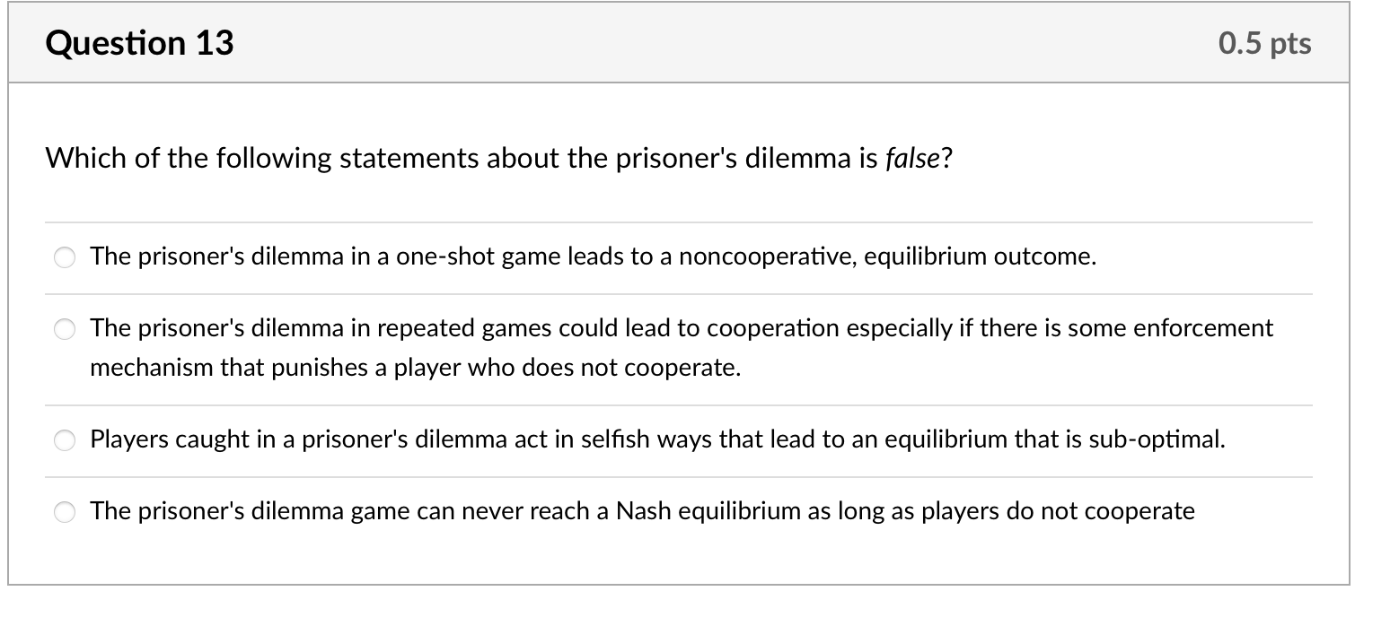 Solved Question 13Which of the following statements about | Chegg.com