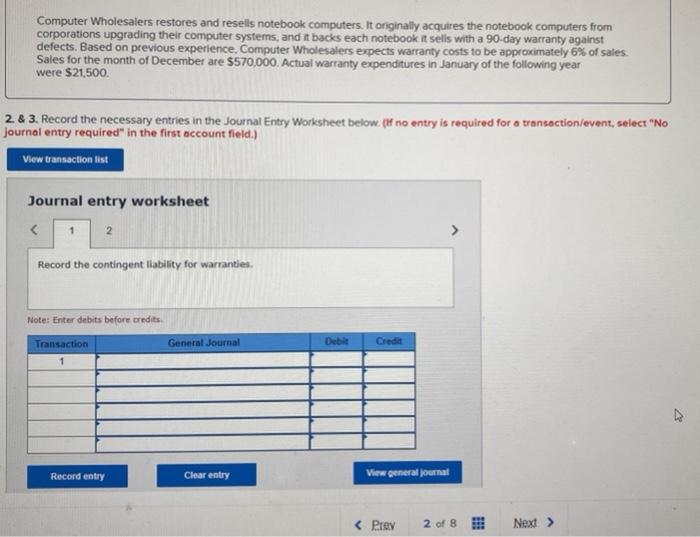 Solved Computer Wholesalers restores and resells notebook