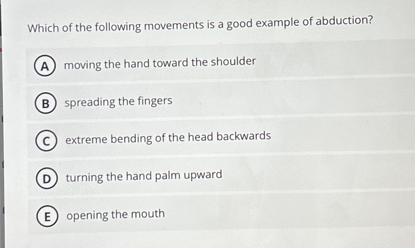 Solved Which of the following movements is a good example of | Chegg.com